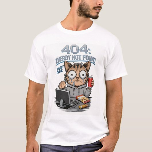 Kattenprogrammeurshirts – Code Coffee Cat Repeat F T-shirt (Voorkant)