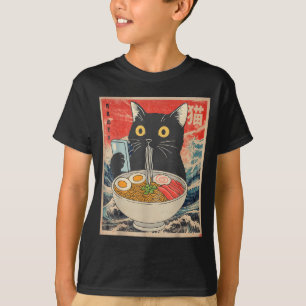 Kattenramen grappige grafische T-shirts Japanse ka