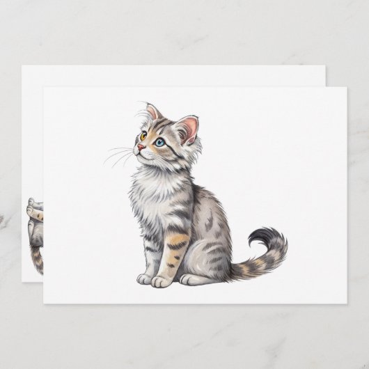 kattenrassen met een Amerikaanse krul Kaart (Voorkant / Achterkant)