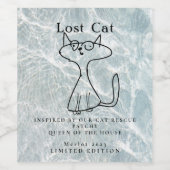 Kattenredding geïnspireerd, marmer aangepaste wijn etiket (Enkel label)