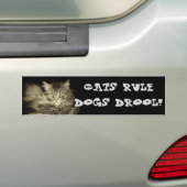 Kattenregel Honden Drool Bumper Cat Bumpersticker (Op auto)