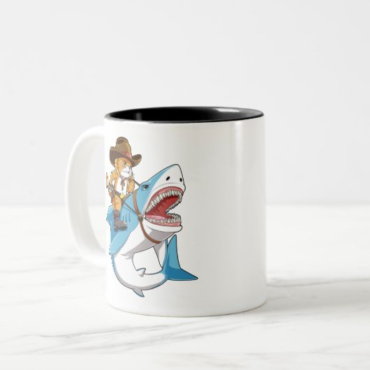 Kattenreuzenhaai Tweekleurige Koffiemok (Voorkant links)