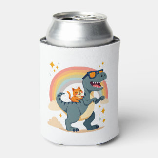 Kattenrijden Dinosaurus T-Rex Kitten Regenboog Din Blikjeskoeler