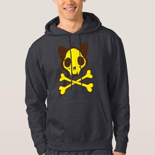  kattenschedel en kruisbeenderen hoodie (Voorkant)