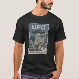 Kattenselfie met buitenaardse UFO Grappig Grafisch T-shirt