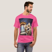 Kattenselfie met buitenaardse UFO grappige kattenc T-shirt (Voorkant volledig)