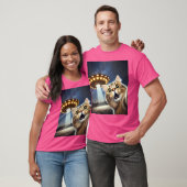 Kattenselfie met buitenaardse UFO grappige kattenc T-shirt (Unisex)