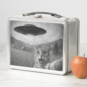 Kattenselfie met buitenaardse UFO grappige katteng