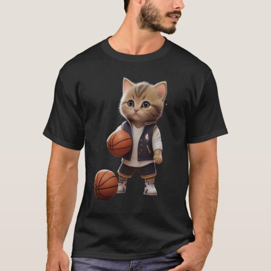 kattenspel basketbal t-shirt (Voorkant)