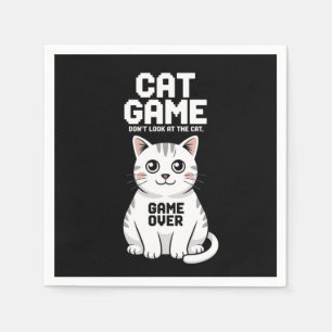Kattenspel Kijk niet naar de kat over grappig Servet