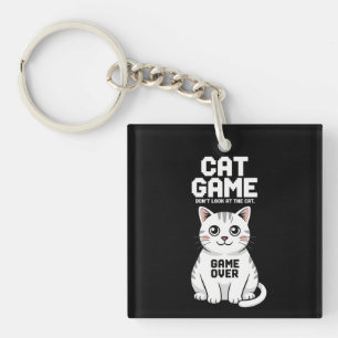 Kattenspel Niet Kijken Naar De Kat Over Grappig Sleutelhanger