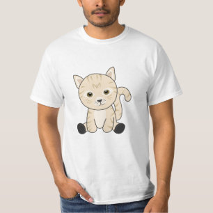Kattenstaafjes met rond de neus beige katten t-shirt