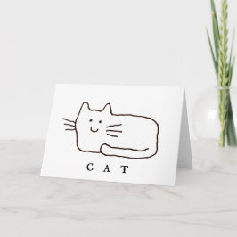 Kattenstriktekenlijn Kunst Vouwbare Wenskaart Kaart