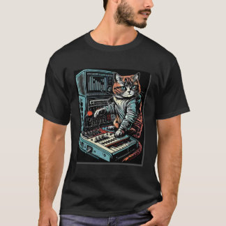 Kattensynthesizer Analoge Synthesizer Vintage Stud T-shirt