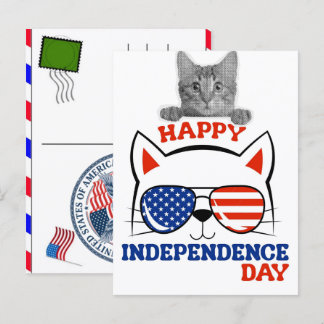 Kattentabbypootkatachtige VS Onafhankelijkheidsdag Feestdagenkaart