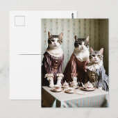 Kattentheepartij Briefkaart (Voorkant / Achterkant)