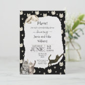 Kattenuitnodiging Kaart (Staand voorkant)