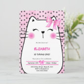 Kattenuitnodiging Kaart (Staand voorkant)