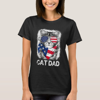Kattenvader 4 juli Onafhankelijkheidsdag Amerikaan T-shirt