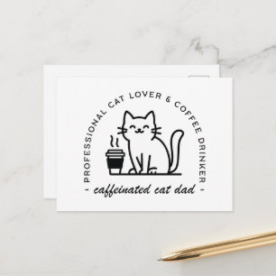 Kattenvader en koffieliefhebbers grappige hipster briefkaart