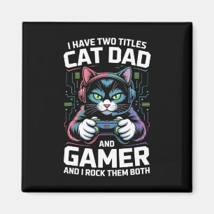 Kattenvader Gamer Grappige Gamer Vader Ik Heb Twee Magneet