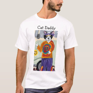 Kattenvader Hippie Tuxedo Kat T-shirt