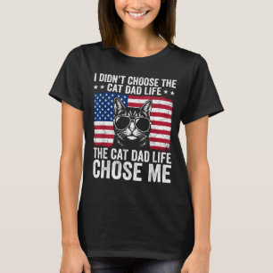 Kattenvader Leven Kies Mij Amerikaanse Vlag Grappi T-shirt