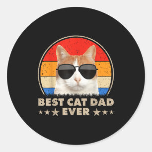 Kattenvader ooit vintage koele glazen kat voor vad ronde sticker
