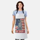 Kattenvader Patriottische Kat Vector Design_1 Schort (Gedragen)