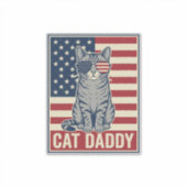 Kattenvader Patriottische Kat Vector Design_1 Sticker (Voorkant)