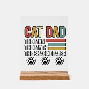 Kattenvader Vintage Grappig Snack Dealer T-shirt O Acryl Bord