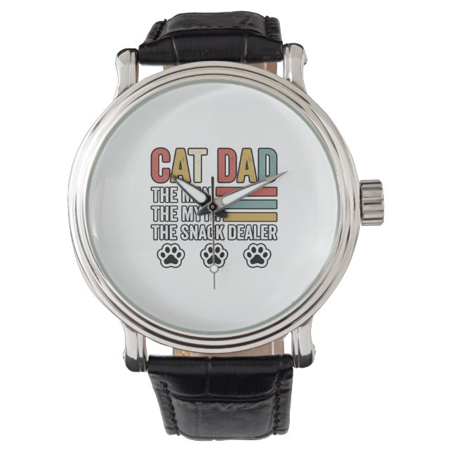 Kattenvader Vintage Grappig Snack Dealer T-shirt O Horloge (Voorkant)