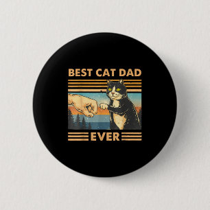 Kattenvader vintage kat vuiststoot grappige katten ronde button 5,7 cm