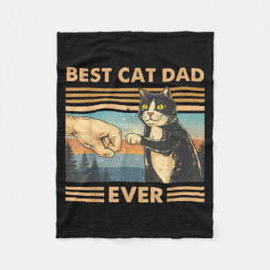 Kattenvader Vintage Katten Vuiststoot Grappige Kat Fleece Deken