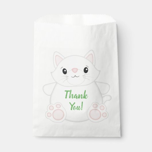 Kattenverjaardagsfeestje Kitty Groen Bedankzakje (Voorkant)