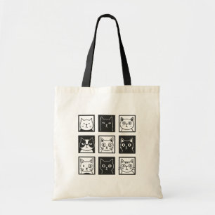 kattenvierkant tote bag