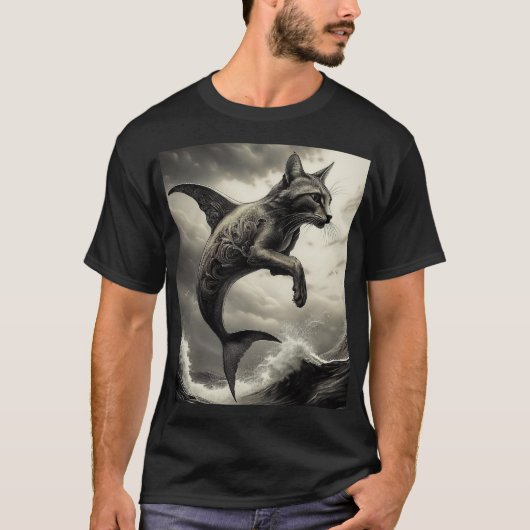 Kattenvis mythisch wezen t-shirt (Voorkant)