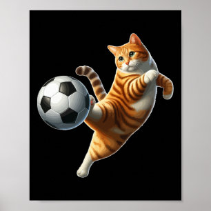 Kattenvoetbalpak Katteneigenaar Sportliefhebber  Poster