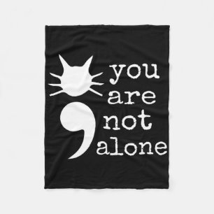 Kattenvorm Semicolon Gift Zelfmoord Preventie Awar Fleece Deken