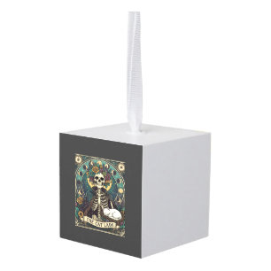 Kattenvrouw Halloween Skelet Bloemstuk Maan Kompas Kubus Ornament