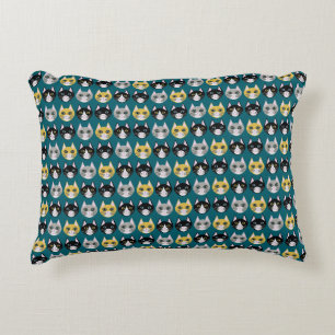 Kattenvrouw teal accent kussen