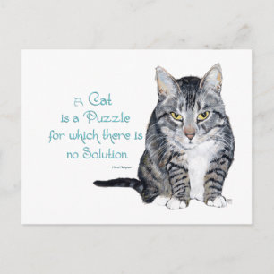 Kattenwijsheid - een kat is een puzzel briefkaart