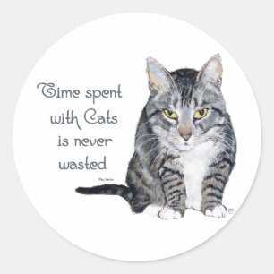 Kattenwijsheid - Tijd doorgebracht met katten Ronde Sticker