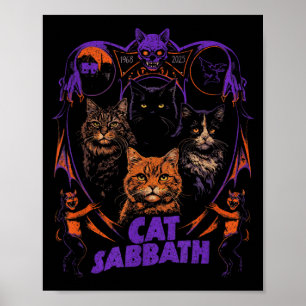 Kattenzaterdag Katten Zware Rockband Parodie Poster