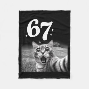Kattenzelfie met 67 Meme Grappige Katten Grafisch Fleece Deken