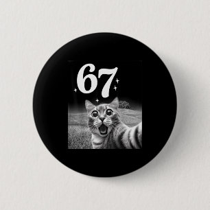Kattenzelfie met 67 Meme Grappige Katten Grafisch  Ronde Button 5,7 Cm