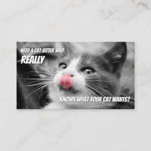 Kattenzetters grappige thuisverzorging, busje visitekaartje