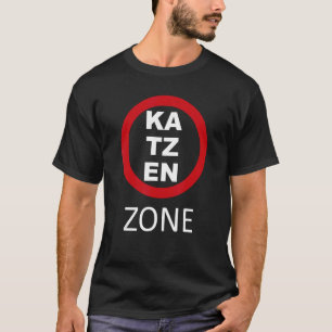 Kattenzone Verkeersbord Ontwerp Funny Kattenliefhe T-shirt
