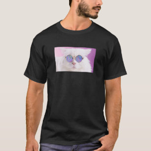 Kattig fijne kattige kat met ronde bril die leeft t-shirt