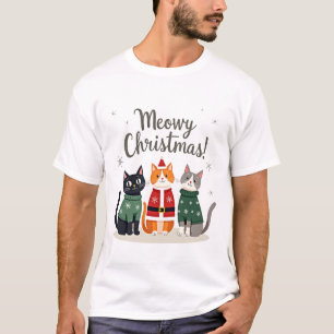 Kattig kerstfeest Funny Kat Kerst Vakantie Xmas S T-shirt